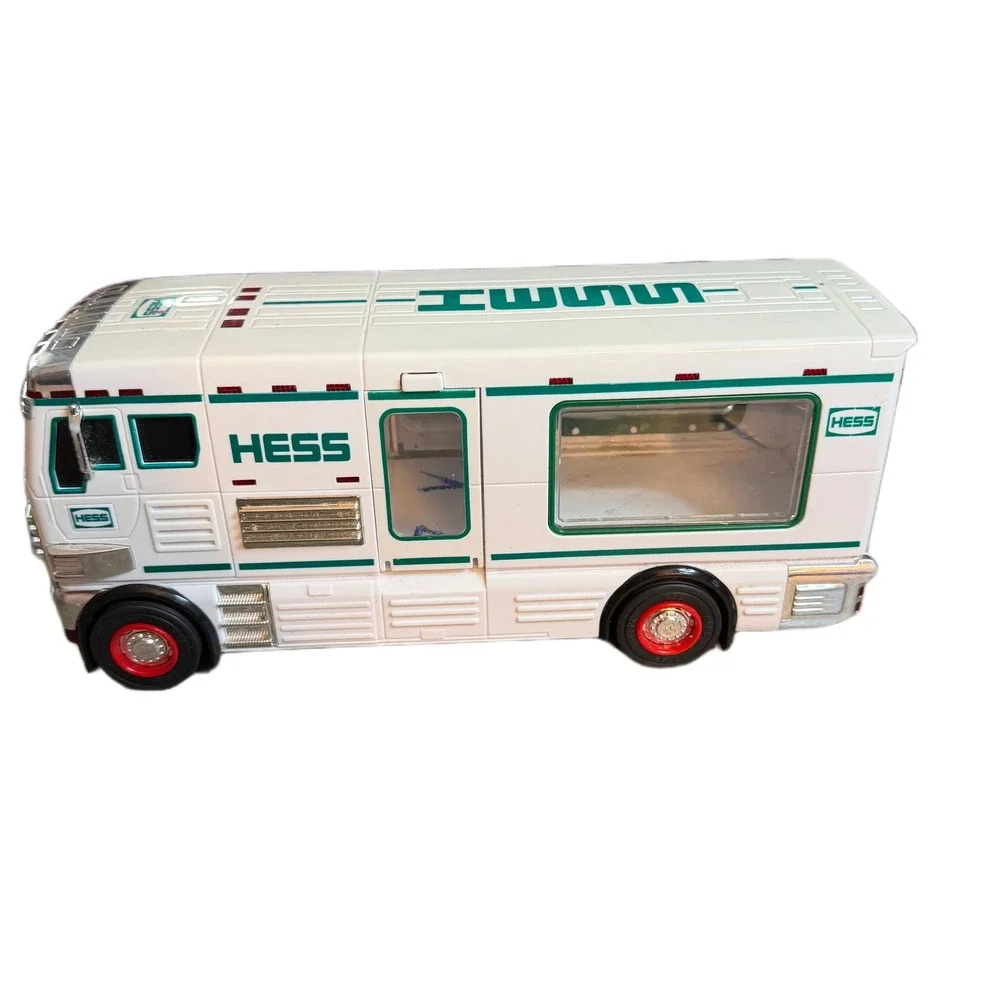 Hess Toy Truck 1998 Recreational Vehicle RV White Green Chrome Vintage Toy